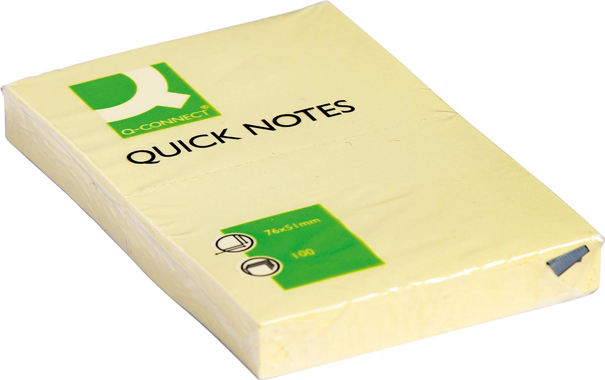 Q-CONNECT - Quick Notes, ft 51 x 76 mm, 100 feuilles, jaune