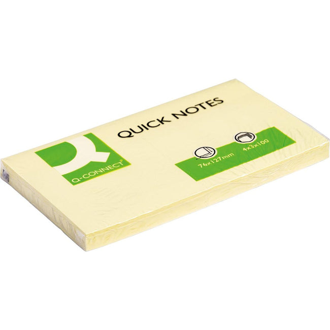 Q-CONNECT - Quick Notes, ft 76 x 127 mm, 100 feuilles, jaune