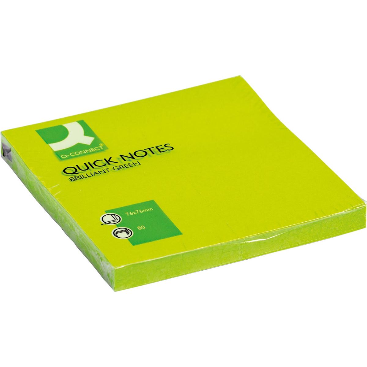 Q-CONNECT -   Quick Notes, ft 76 x 76 mm, 80 vel, neongroen