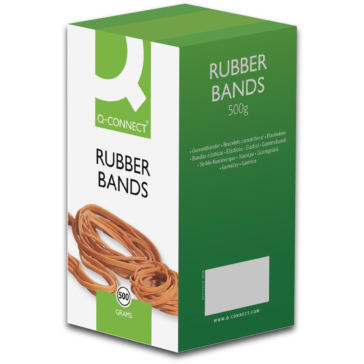 Q-CONNECT - Gummibänder, Breite 1,5 mm, Länge 50 mm, Nr. 14, Schachtel mit 500 g