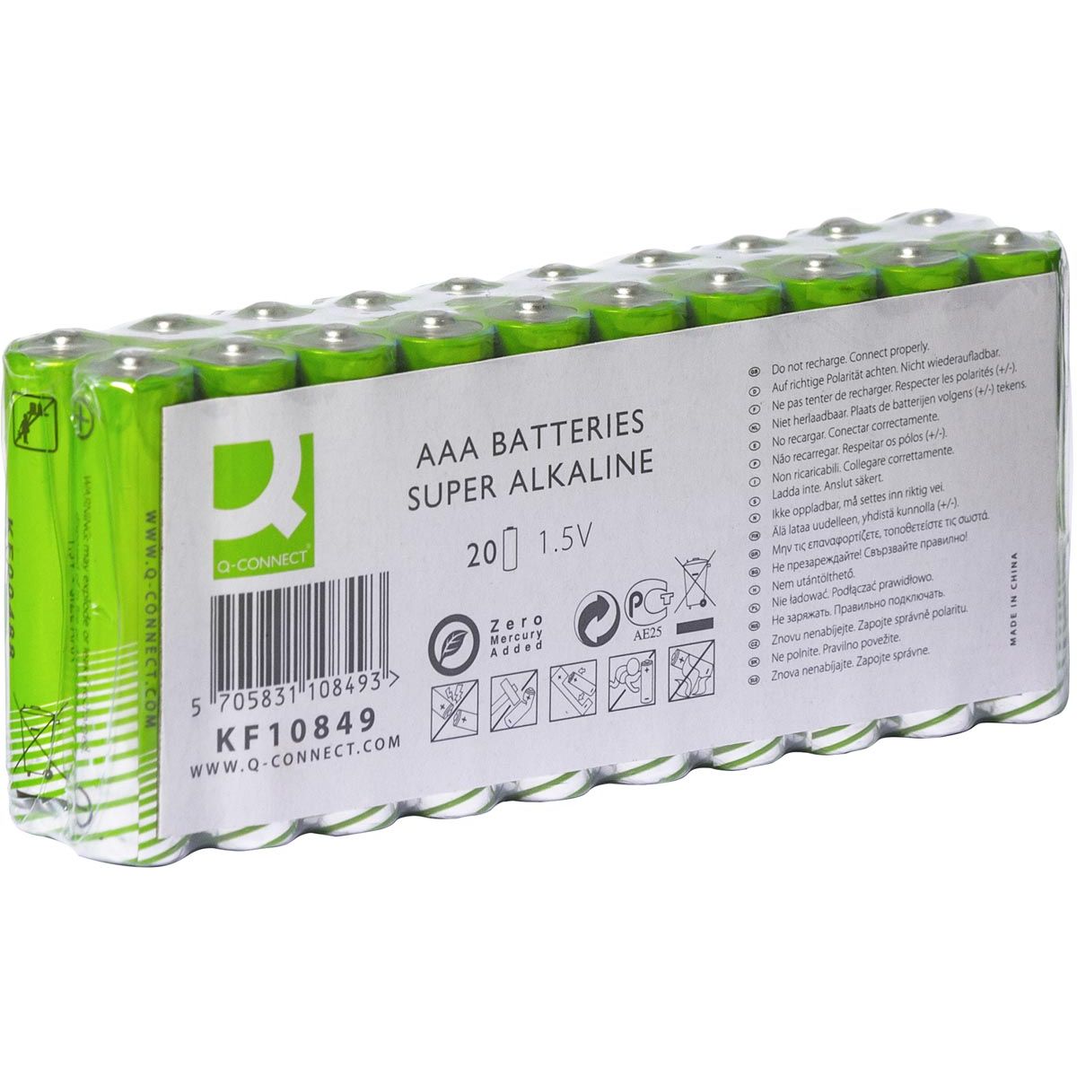 Q-CONNECT - pile alcaline, AAA, paquet de 20