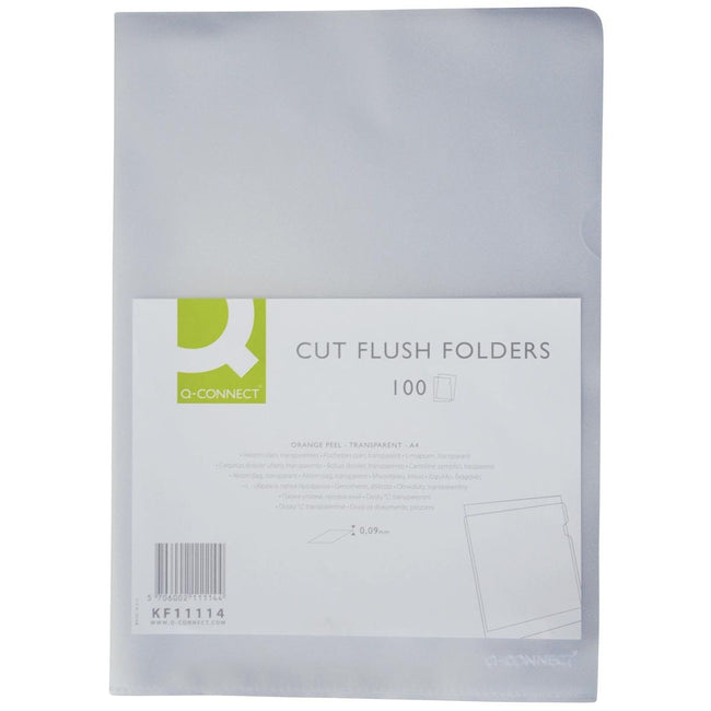 Q-CONNECT - Dossier en L, grainé, 90 microns, paquet de 100 pièces