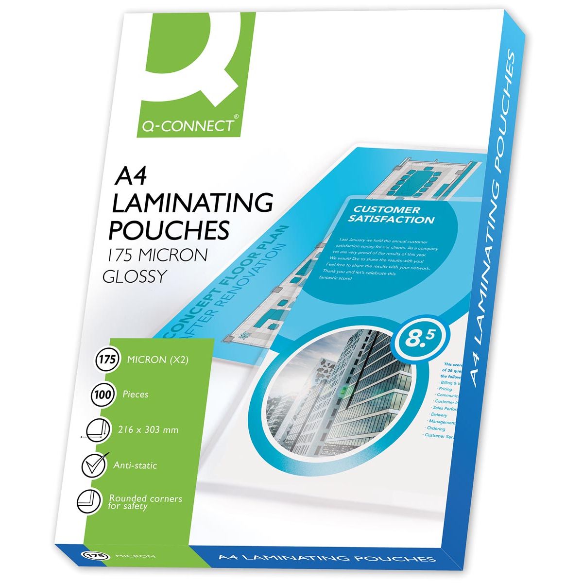 Q-CONNECT - Laminierfolie A4 2x 175 Mikron 100 Stück