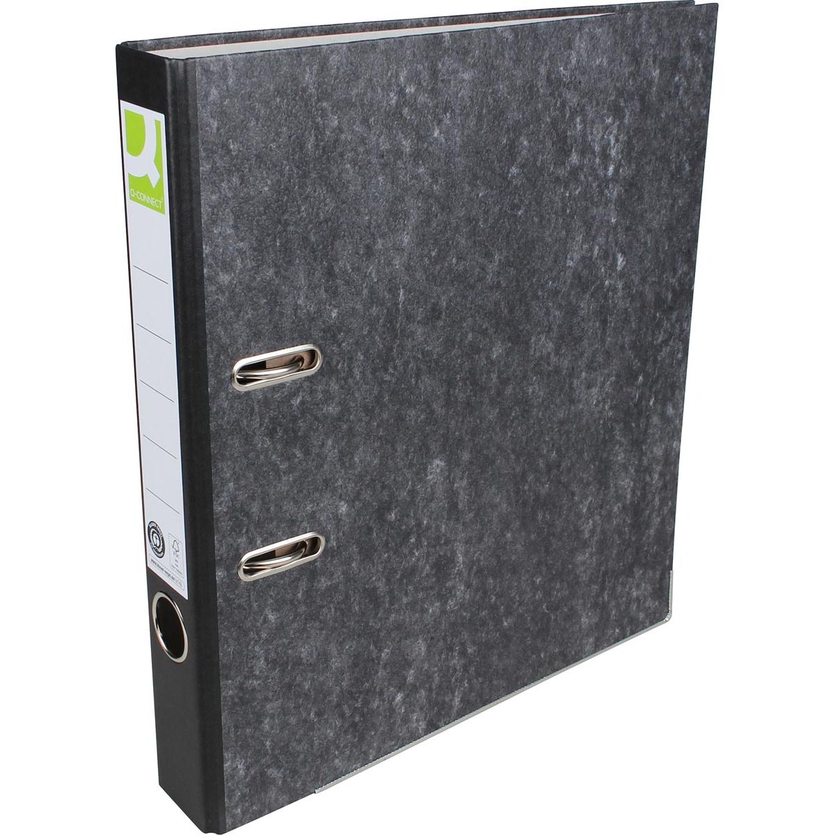 Q-CONNECT -   ordner, voor ft A4, uit karton, rug van 5 cm, gewolkt zwart