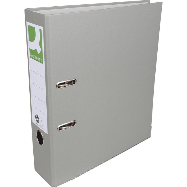 Q-CONNECT - classeur, pour ft A4, en papier Recycolor, dos de 8 cm, gris