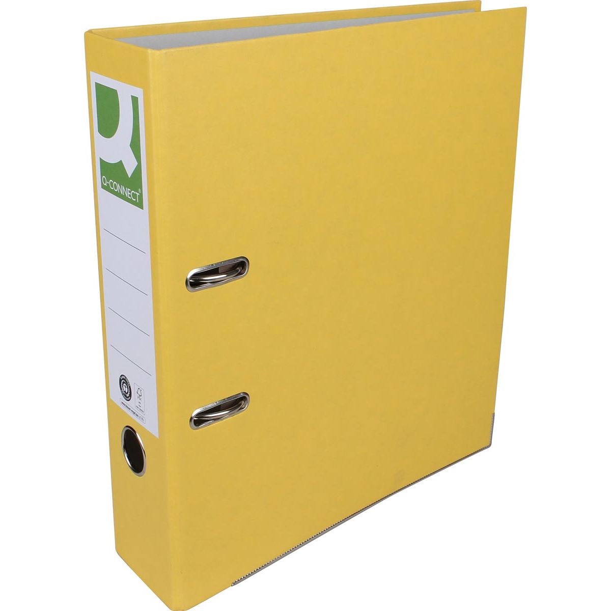 Q-CONNECT - classeur, pour ft A4, en papier Recycolor, dos de 8 cm, jaune