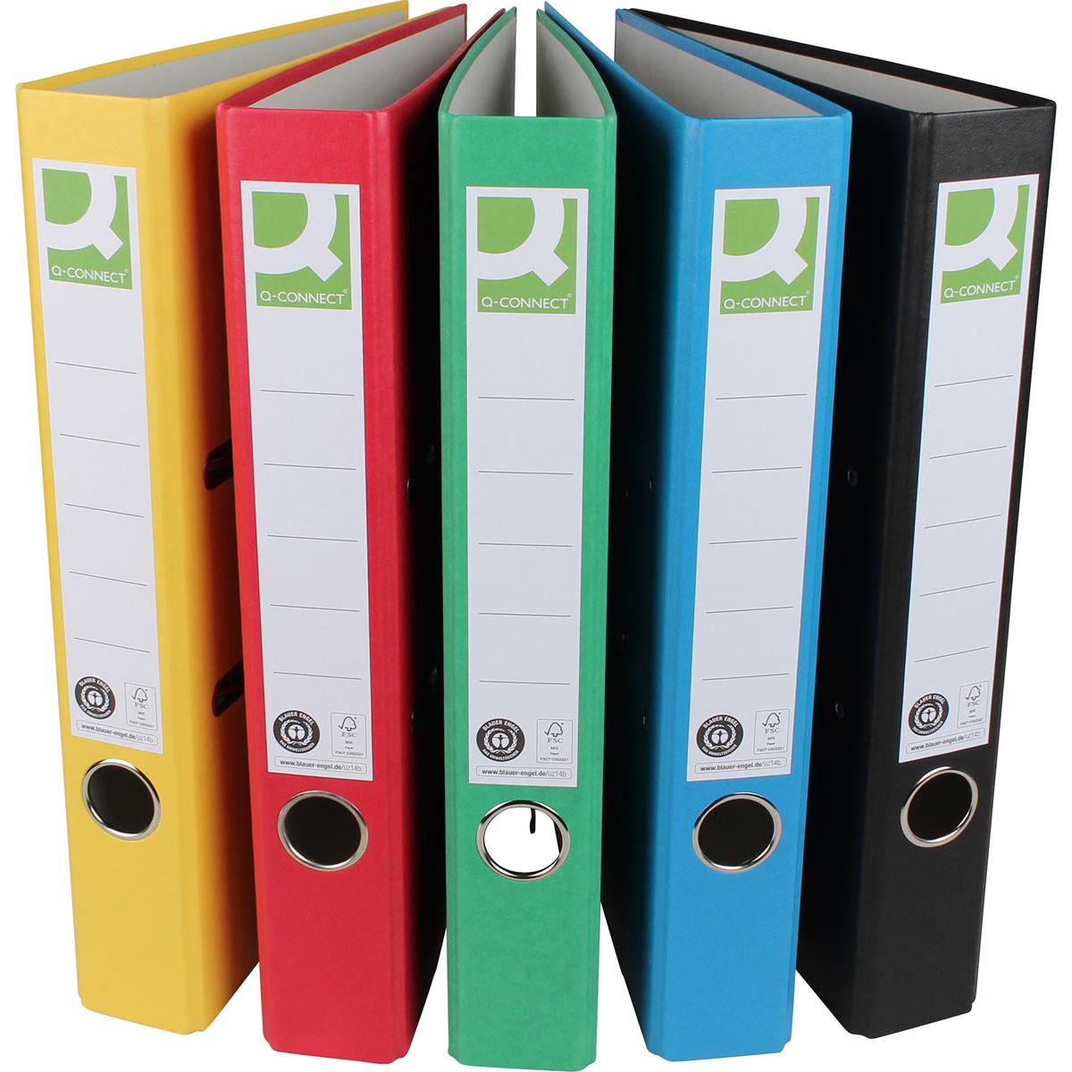 Q-CONNECT - classeur, pour ft A4, en papier Recycolor, dos de 5 cm, couleurs assorties