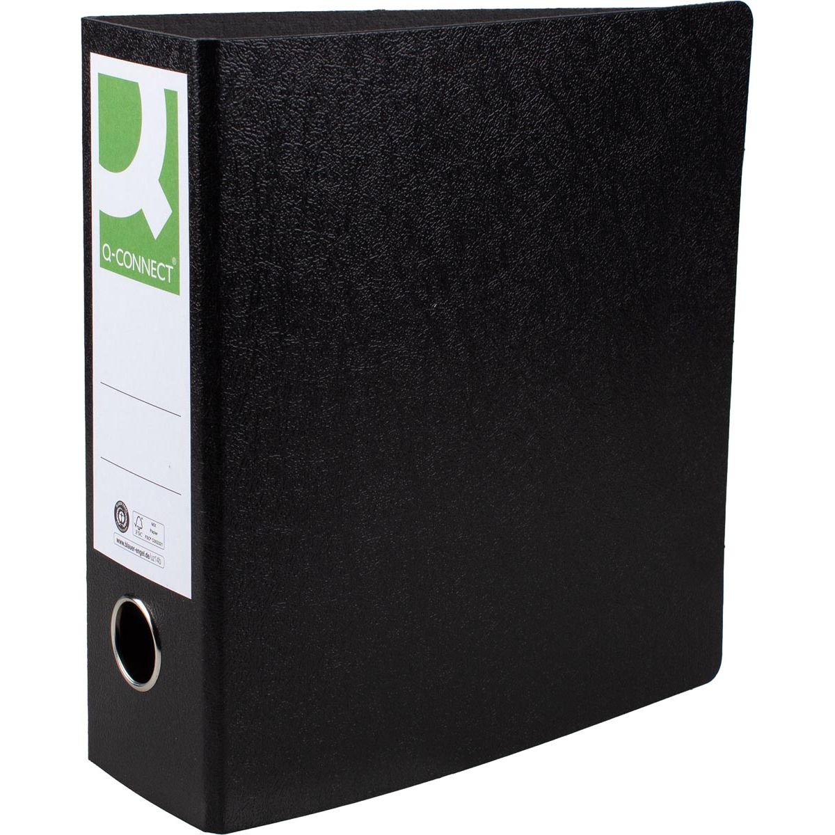 Q-CONNECT -   ordner, voor ft A5, uit karton, staand, rug van 8 cm, zwart
