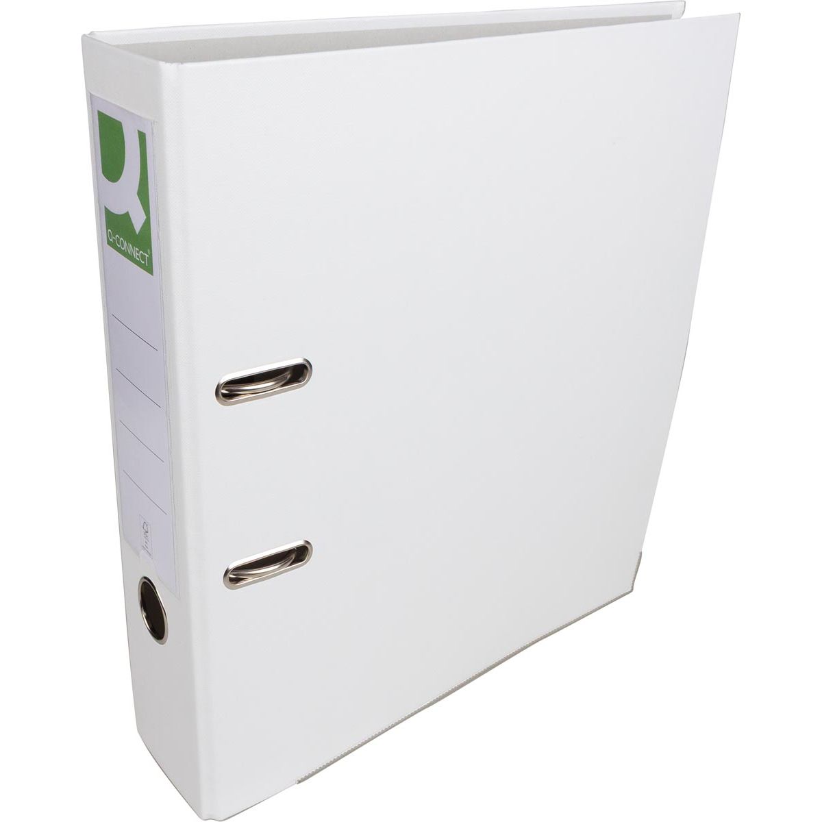 Q-CONNECT - classeur, pour pieds A4, en PP et papier, avec bord de protection, dos de 8 cm, blanc