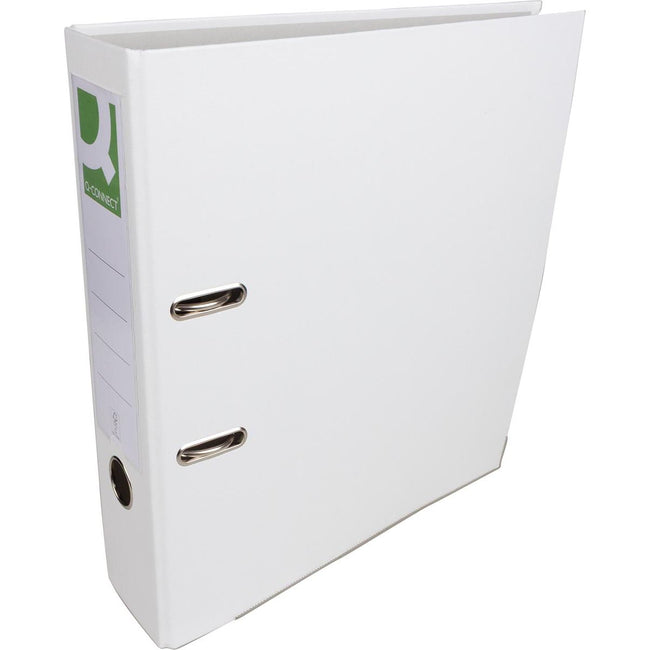Q-CONNECT - classeur, pour pieds A4, en PP et papier, avec bord de protection, dos de 8 cm, blanc