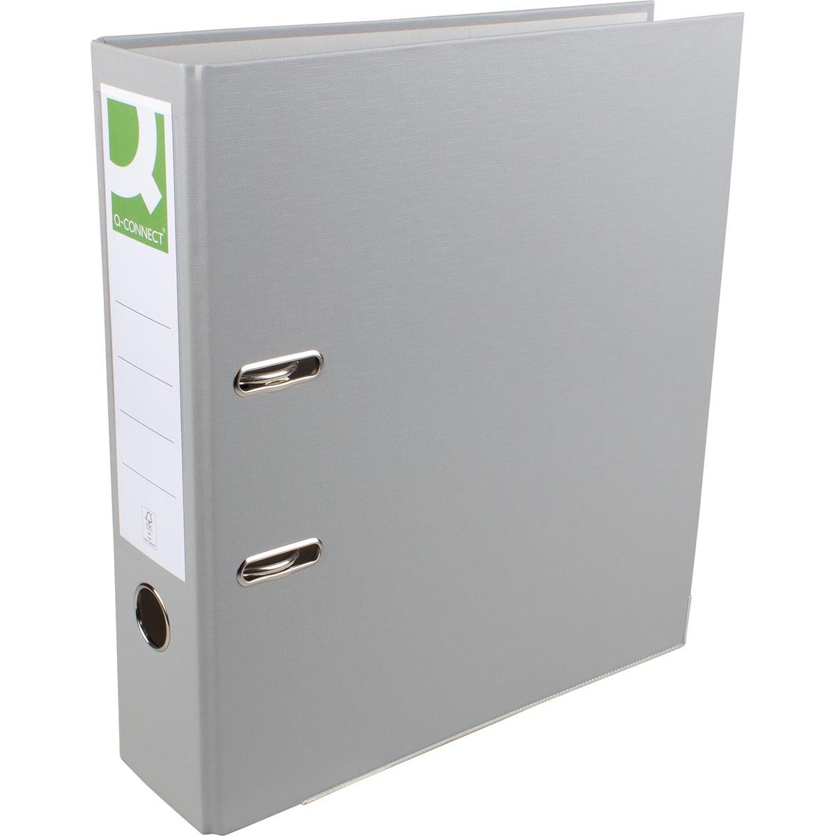 Q-CONNECT -   ordner, voor ft A4, uit PP en papier, met beschermrand, rug van 8 cm, grijs