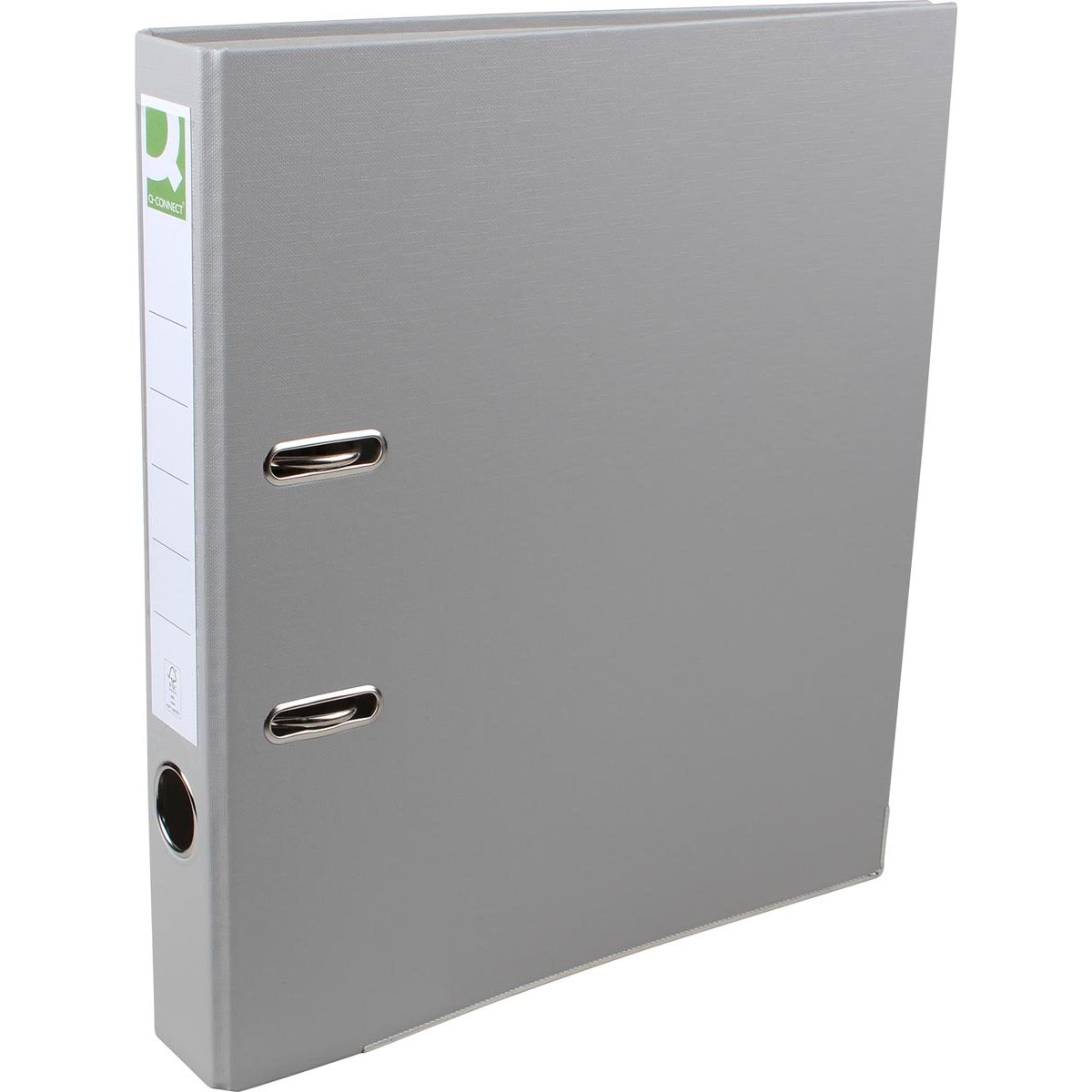 Q-CONNECT -   ordner, voor ft A4, uit PP en papier, met beschermrand, rug van 5 cm, grijs