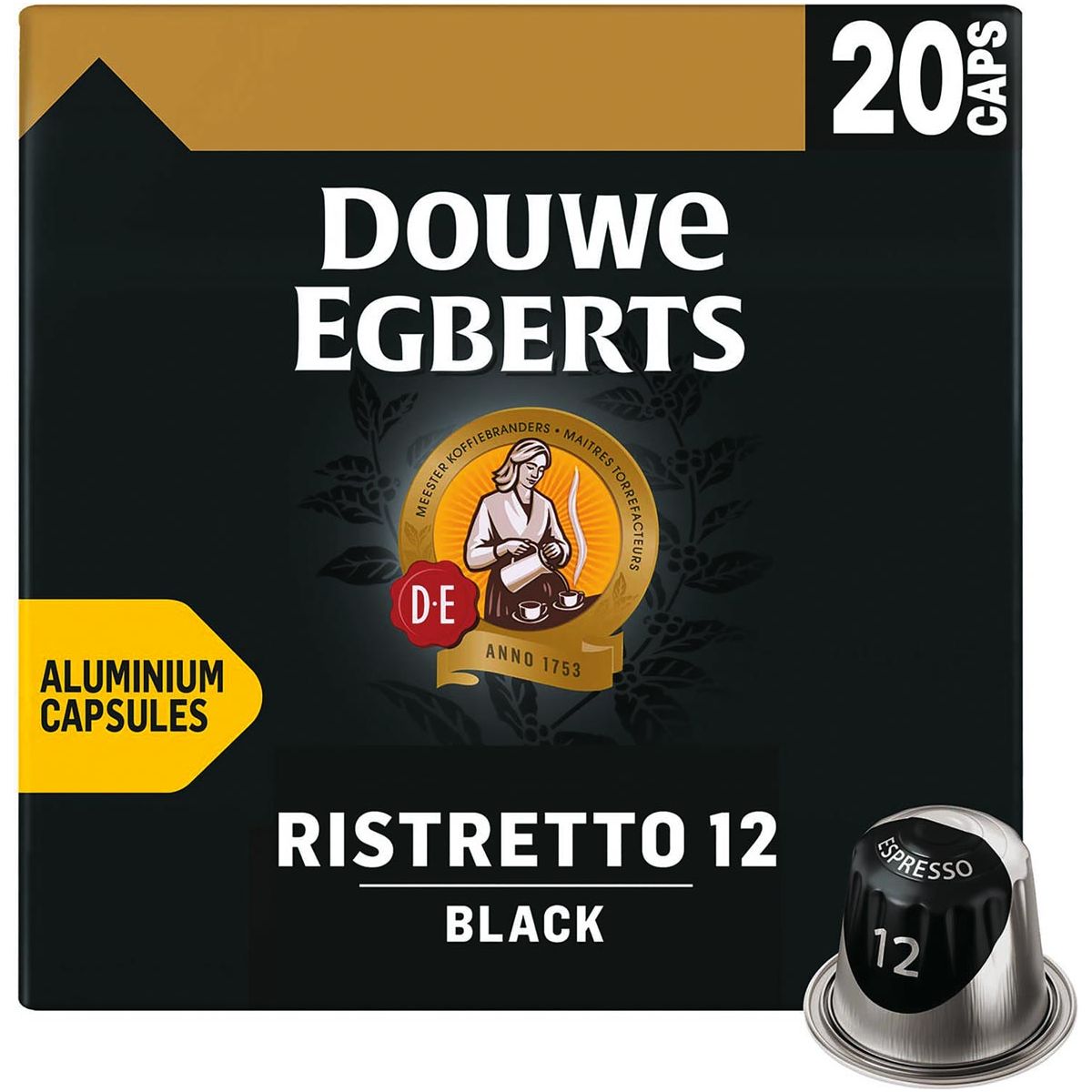 Douwe Egberts - Espresso Black koffiecapsules, pak van 20 stuks