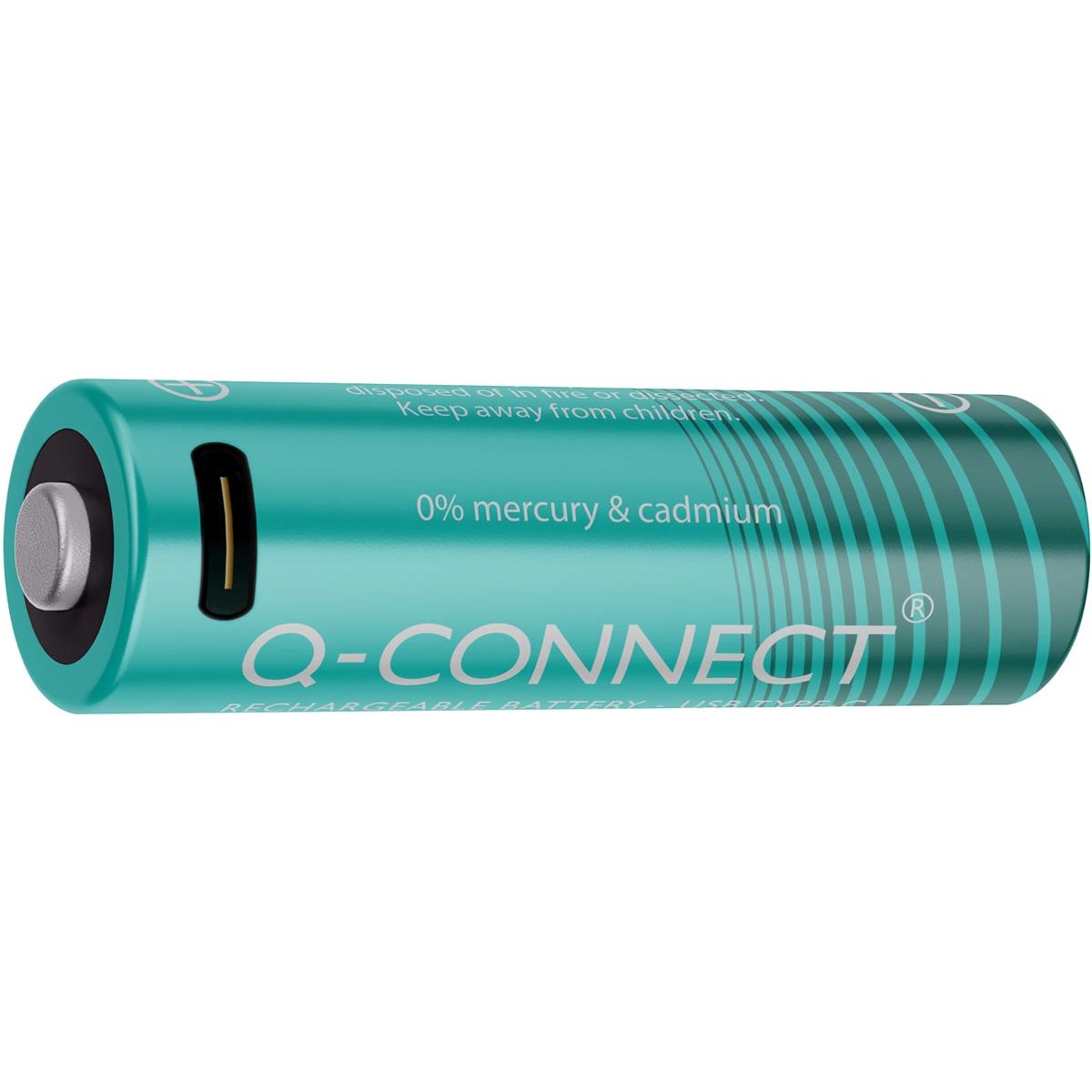 Q-CONNECT -   USB-C herlaadbare batterijen AA, blister van 4 stuks