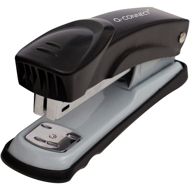 Q-CONNECT - Hefter, Metall, Halbstreifen, 25 Klingen, schwarz