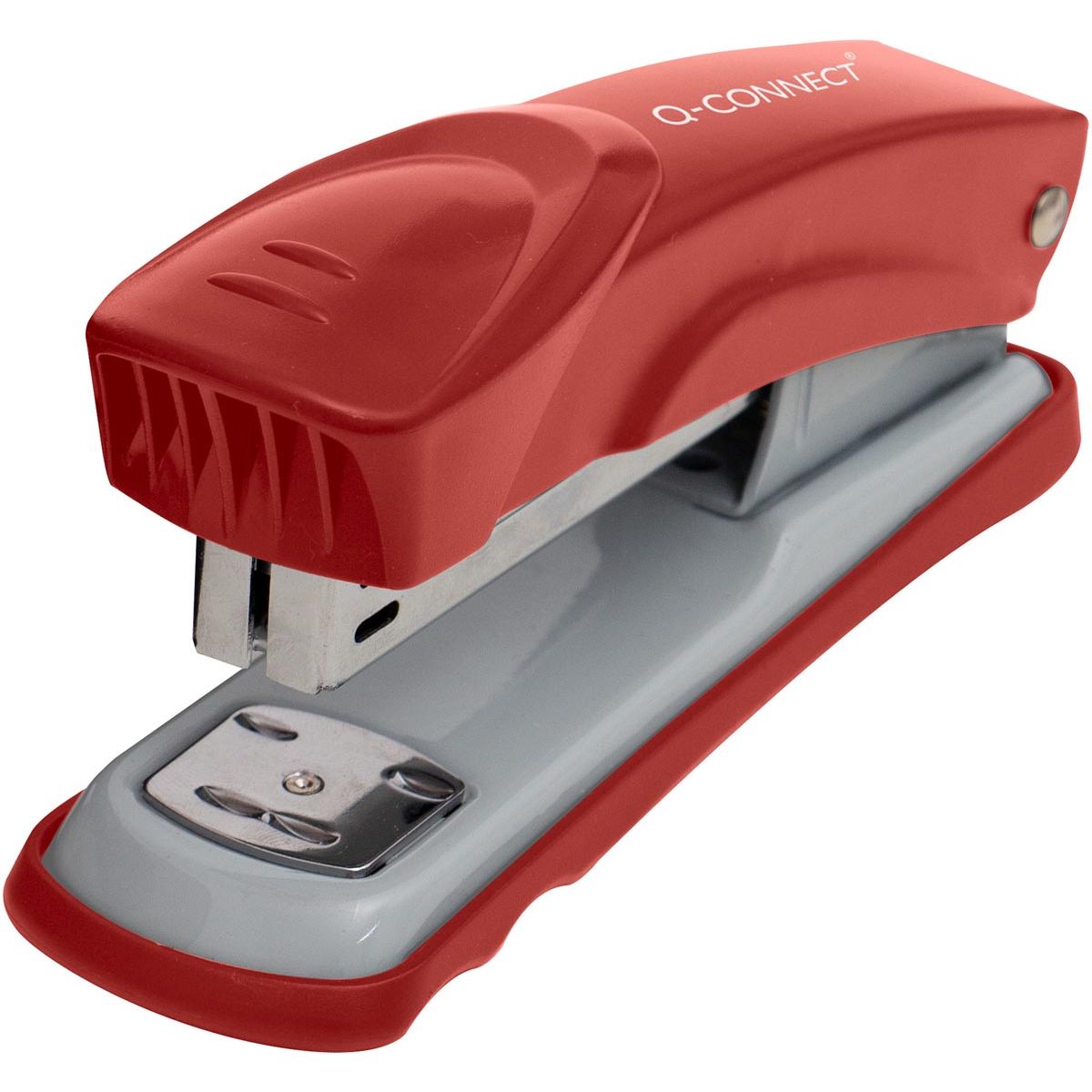 Q-CONNECT - agrafeuse, métal, demi-bande, 25 feuilles, rouge