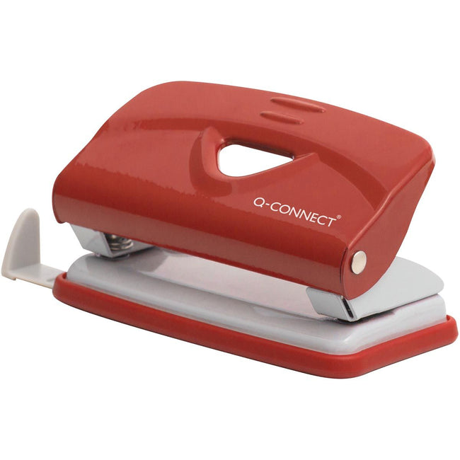 Q-CONNECT - Perforatrice Light Duty, métal, 10 feuilles, rouge