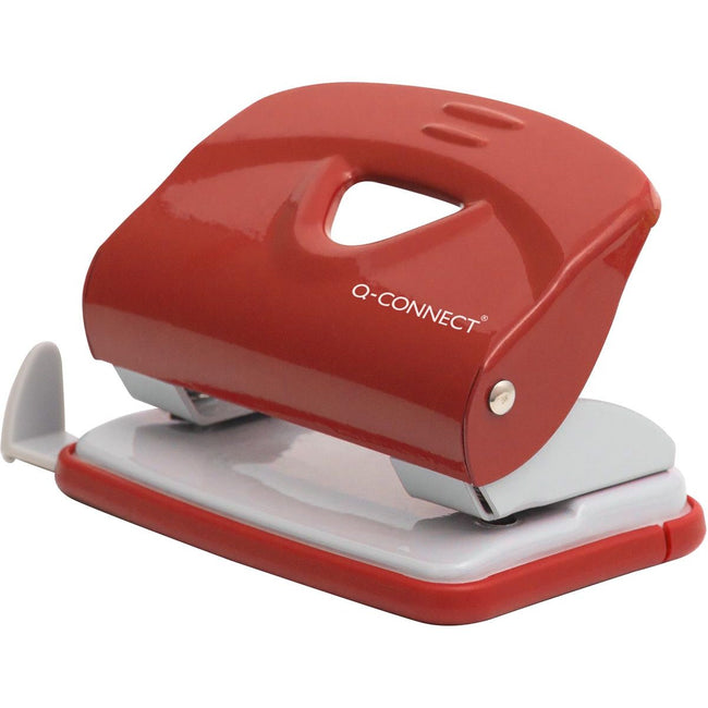 Q-CONNECT – Leichter Locher, Metall, 20 Blatt, rot