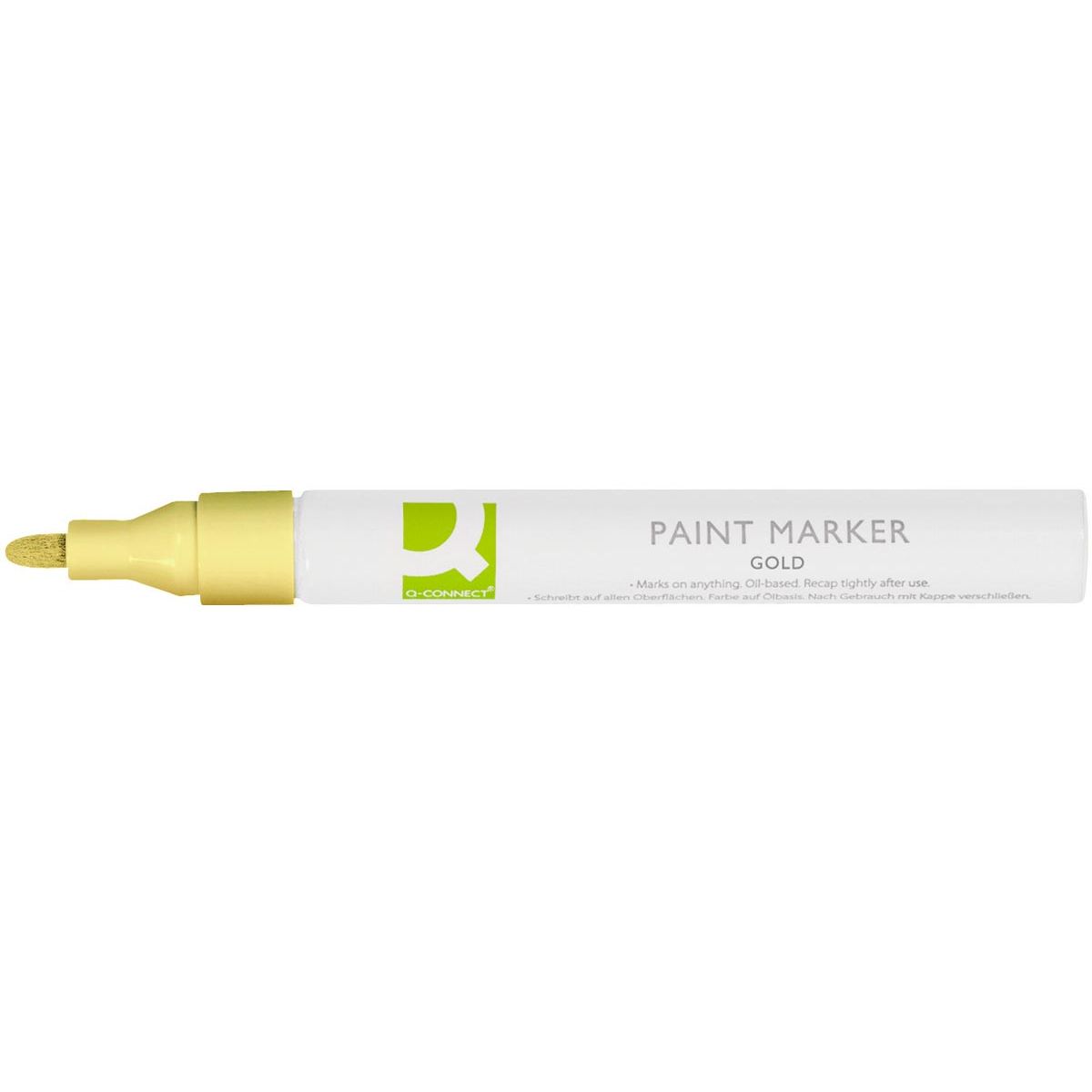 Q-CONNECT - marqueur peinture, à base d'huile, pointe ronde, doré