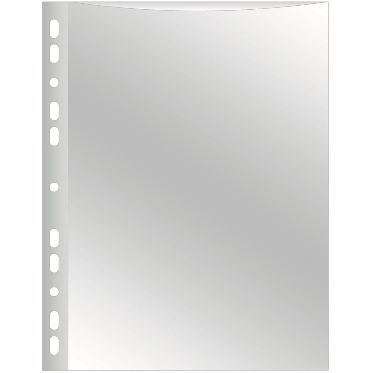 Q-CONNECT - perforierte Showtasche 11-Loch-Perforation, glasklar, 75 Mikron, Packung à 100 Stück