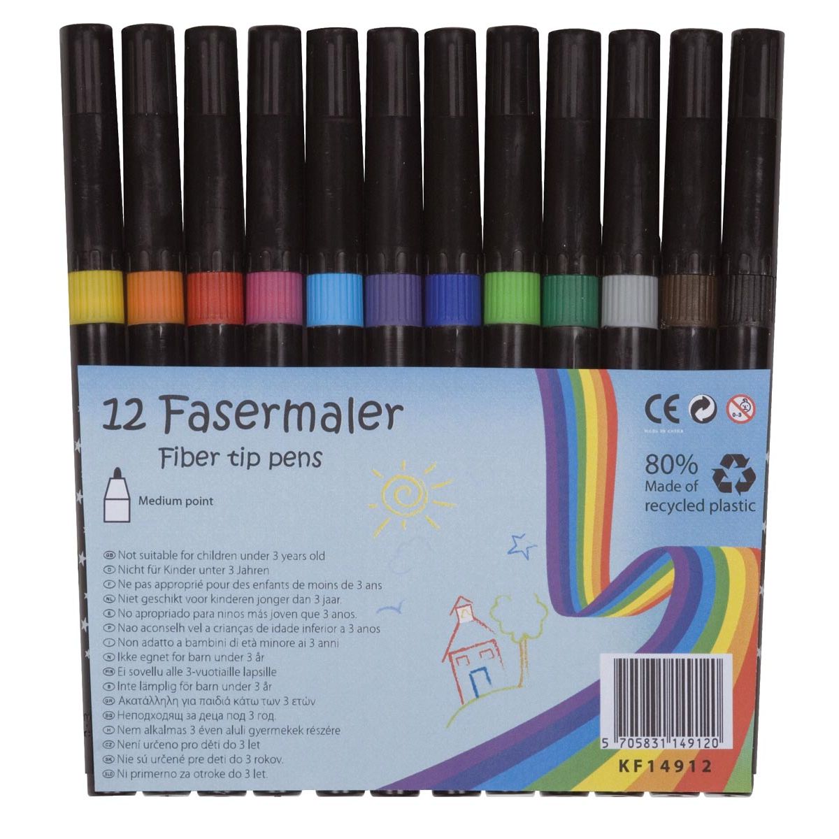 Q-CONNECT - feutre, couleurs assorties, pack de 12 pièces