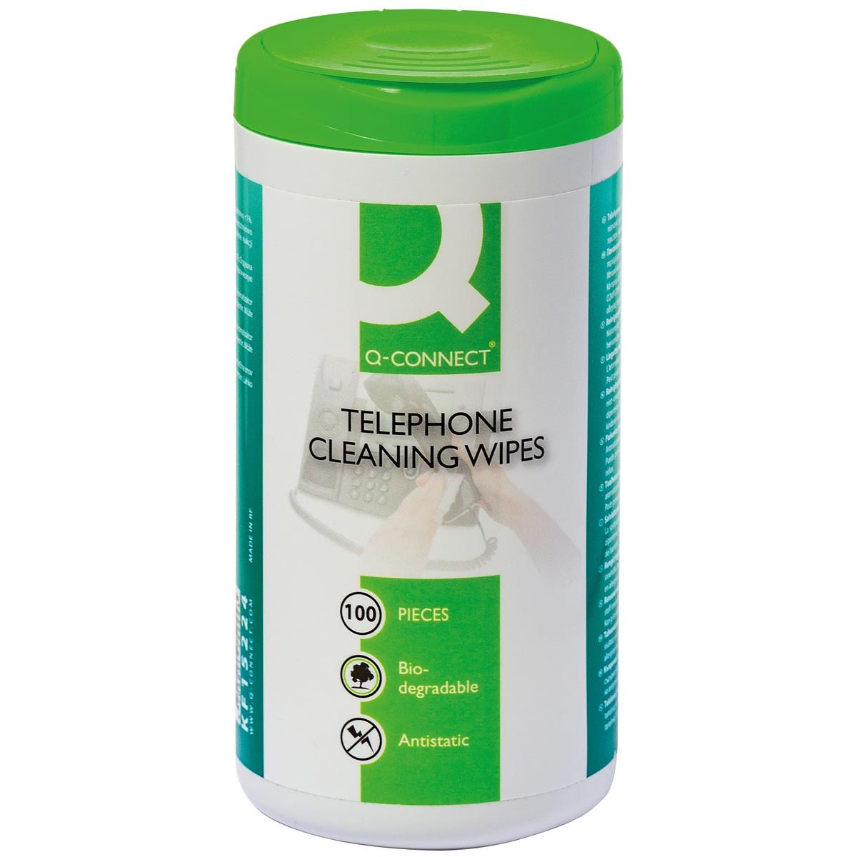 Q-CONNECT – Telefon-Reinigungstücher, Packung mit 100 Tüchern