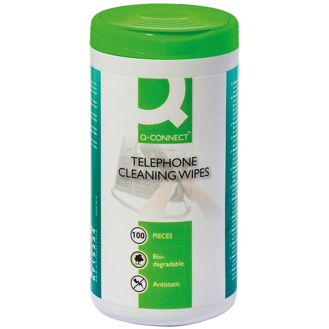 Q-CONNECT – Telefon-Reinigungstücher, Packung mit 100 Tüchern
