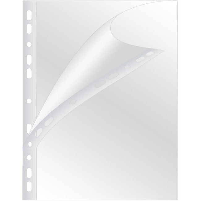 Q-CONNECT - sachet de présentation perforé A4 perforation 11 trous PP brillant, paquet de 100 pièces
