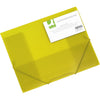 Q-CONNECT - Elasto-Ordner, A4, 3 Klappen und Gummibänder, transparentes PP, gelb