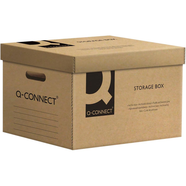 Q-CONNECT - boîte conteneur, avec couvercle, dimensions : 51,5 x 30,5 x 35 cm, gris