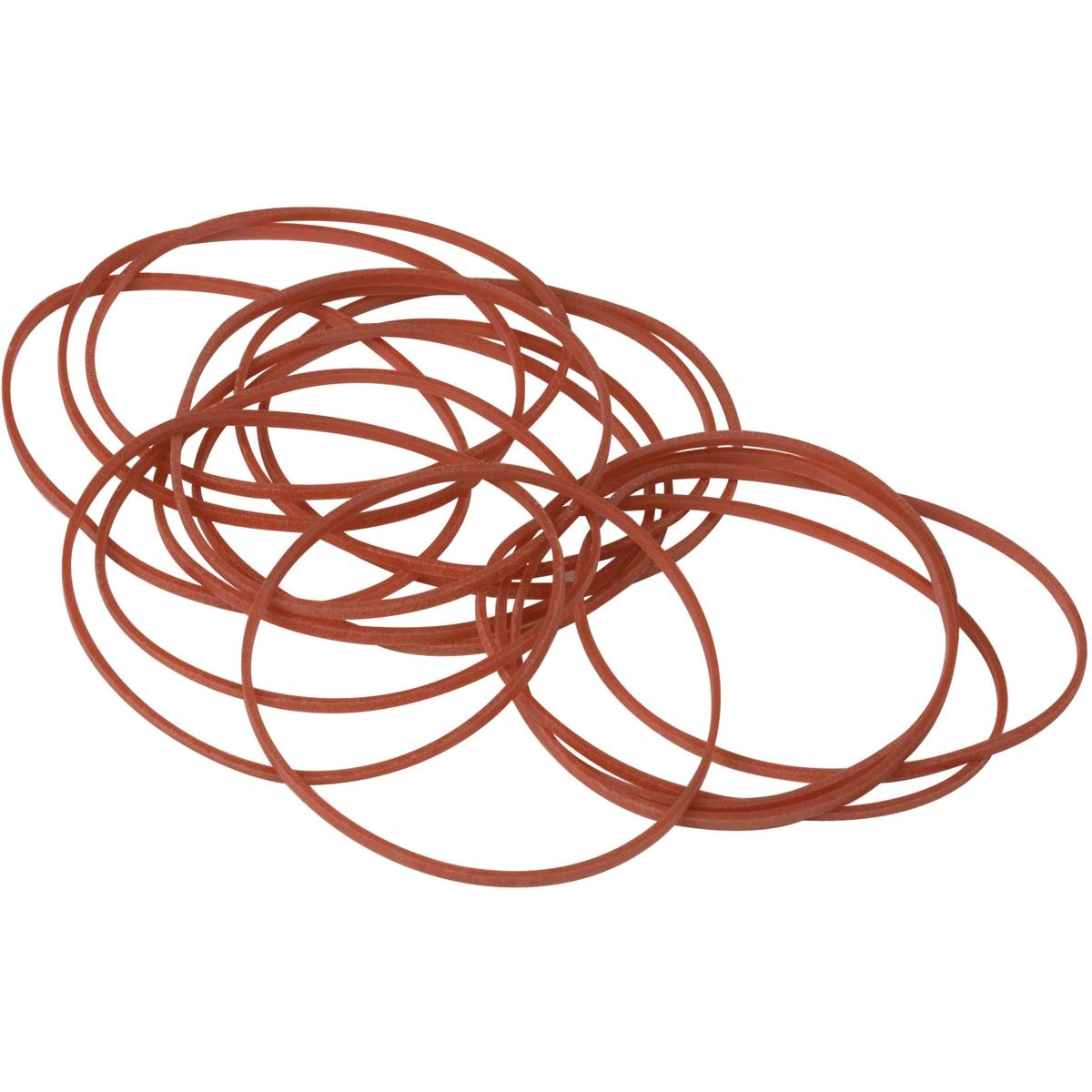 Q-CONNECT - Gummibänder, Breite 1,5 mm, Länge 80 mm, 100 g, rot