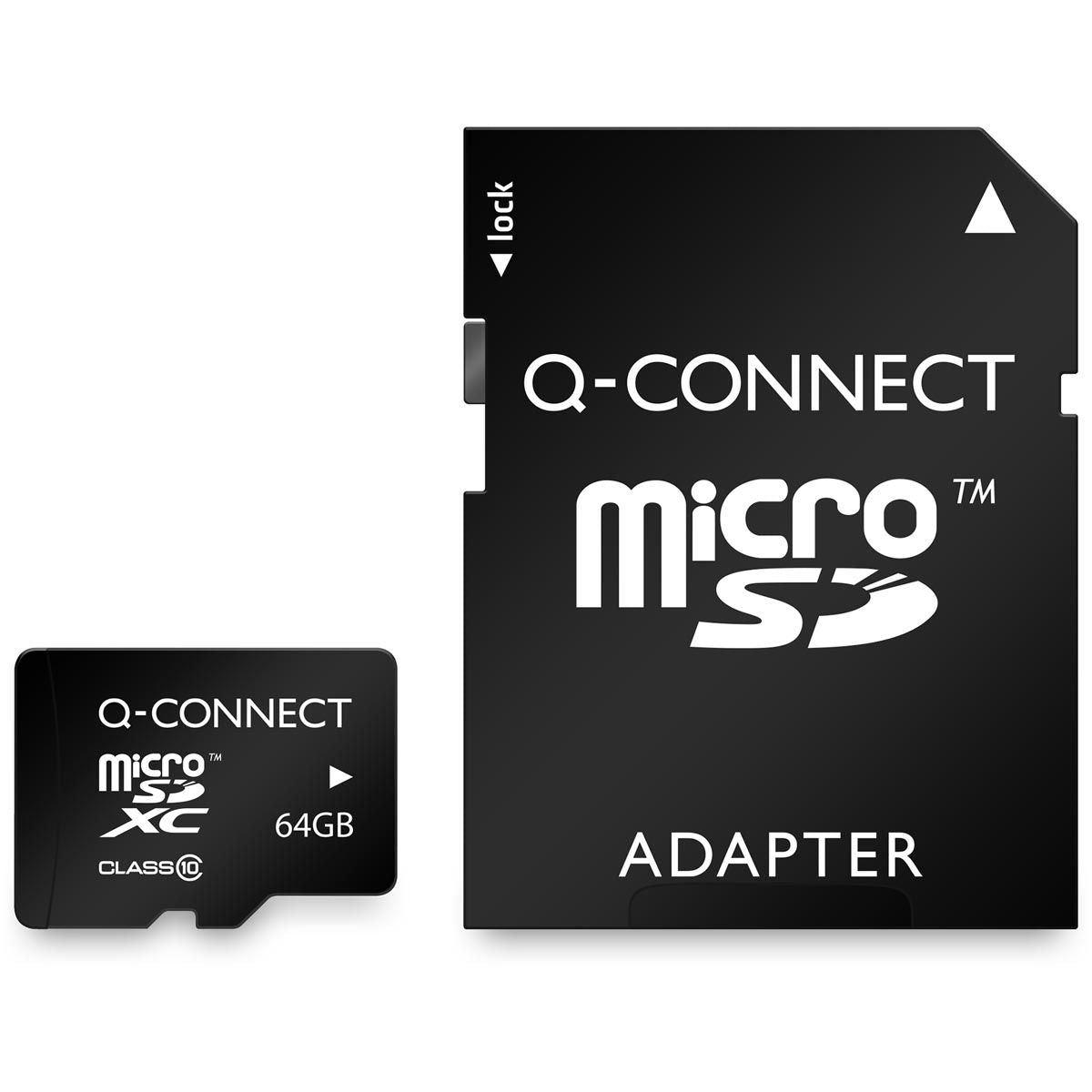 Q-CONNECT - carte mémoire microSD, avec adaptateur SD, 64 Go