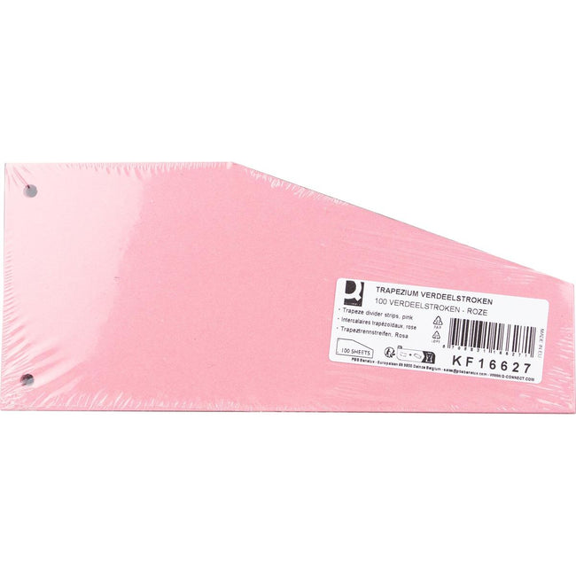 Q-CONNECT -   trapezium verdeelstroken, pak van 100 stuks, roze