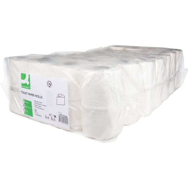 Q-CONNECT - Toilettenpapier, 3-lagig, 200 Blatt, Packung mit 7 x 8 Rollen