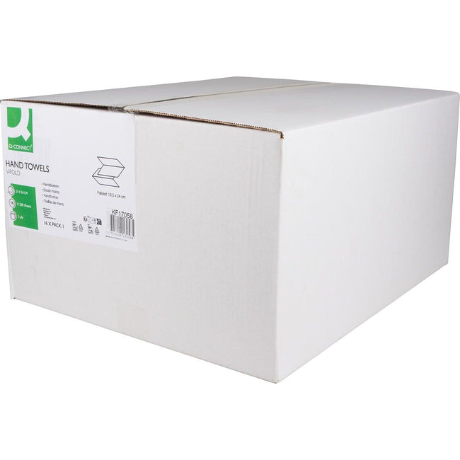Q-CONNECT - serviette, papier, pli en V, 2 épaisseurs, 200 feuilles, paquet de 16