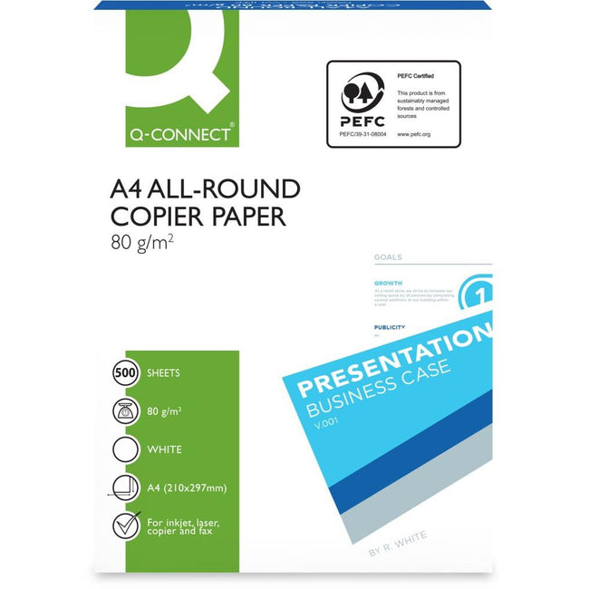 Q-CONNECT -   All-Round kopieerpapier, ft A4, 80 g, pak van 500 vel, wit