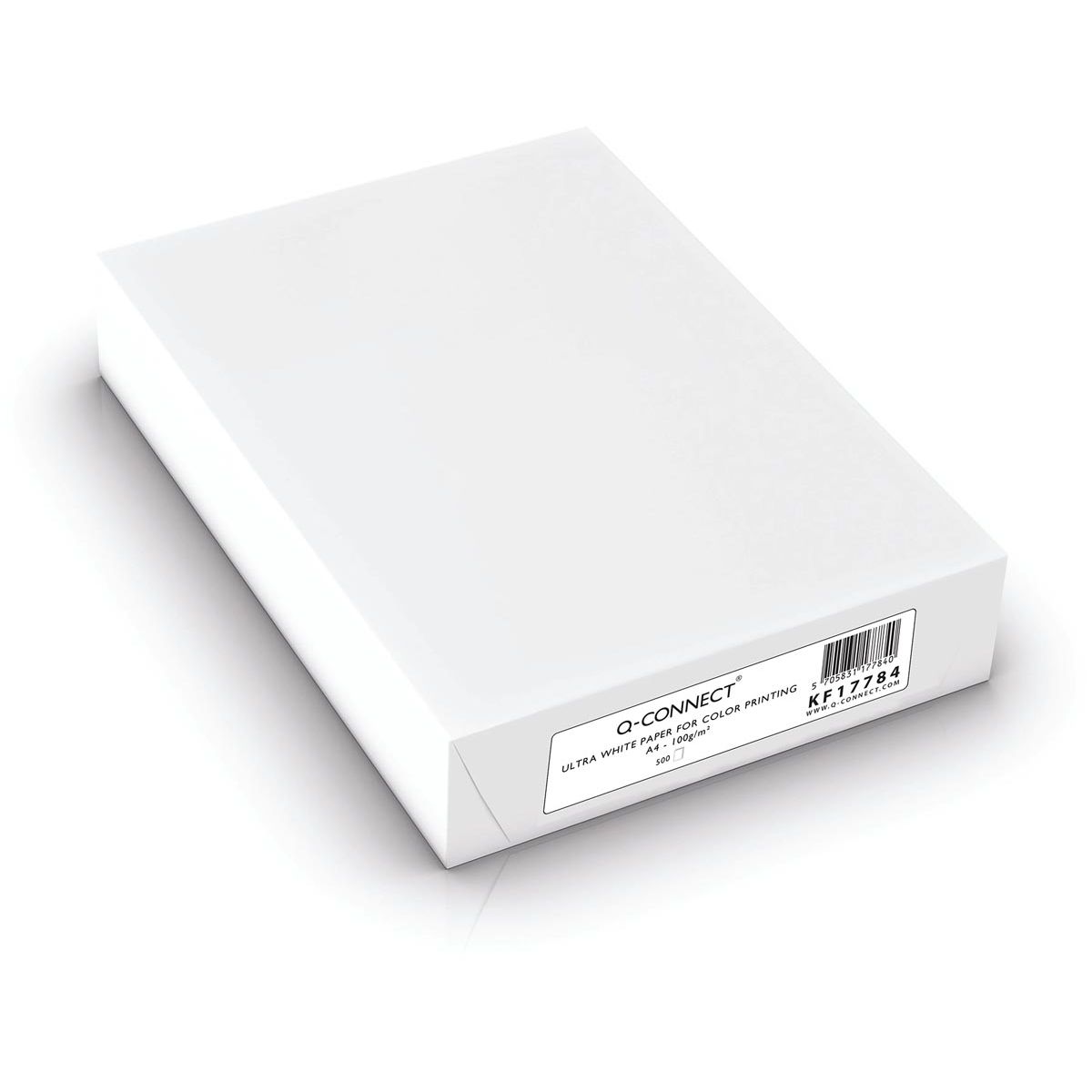 Q-CONNECT - papier de présentation, ultra blanc, ft A4, 100 g, paquet de 500 feuilles, blanc