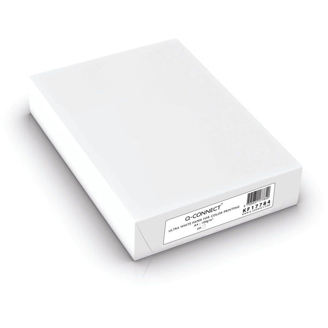 Q-CONNECT -   presentatiepapier, ultra white, ft A4, 100 g, pak van 500 vel, wit
