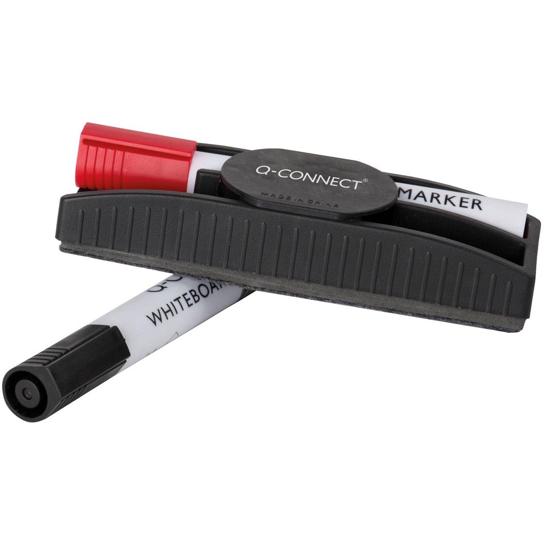 Q-CONNECT - Whiteboard-Radierer, für Whiteboard, magnetisch, inkl. 2 Whiteboard-Marker