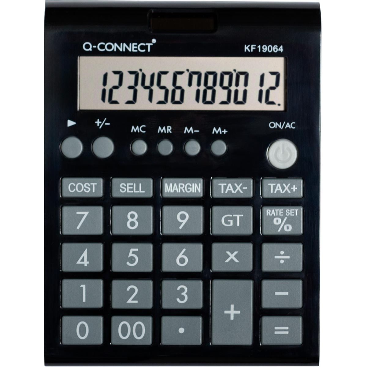 Q-CONNECT - calculatrice de bureau KF19064, 12 chiffres, noire