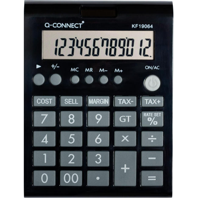 Q-CONNECT - calculatrice de bureau KF19064, 12 chiffres, noire