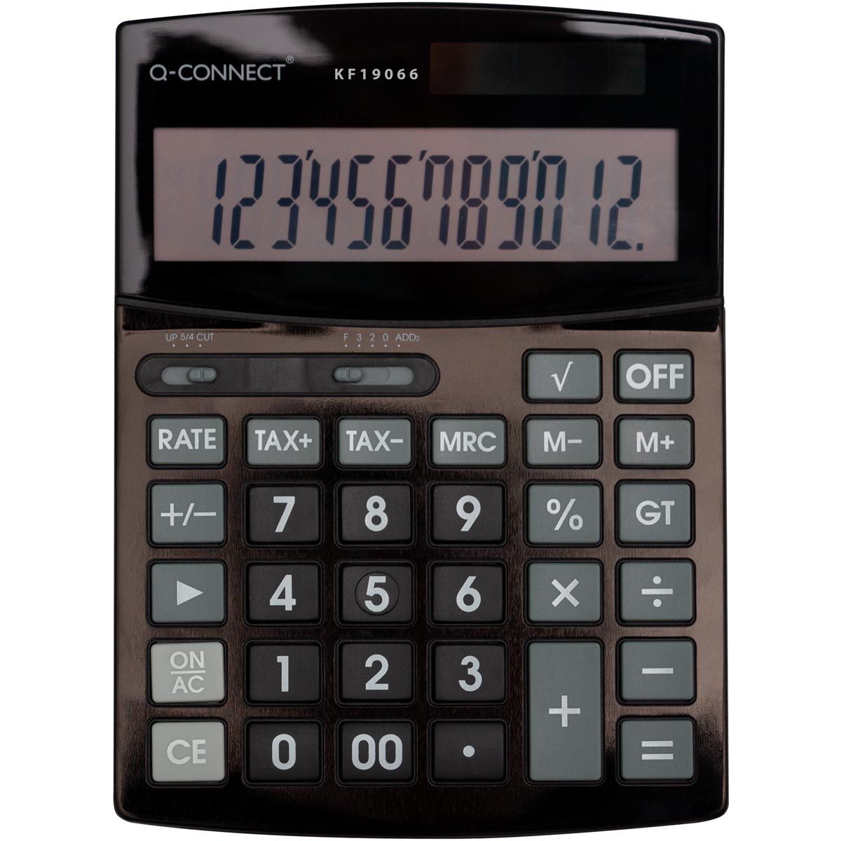 Q-CONNECT - calculatrice de bureau KF19066, 12 chiffres, noire