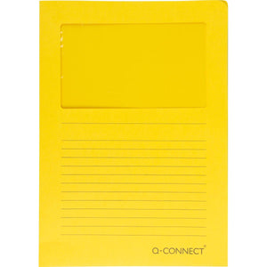 Q-CONNECT -   L-map met venster, 120 g/m², A4, pak van 100 stuks, geel