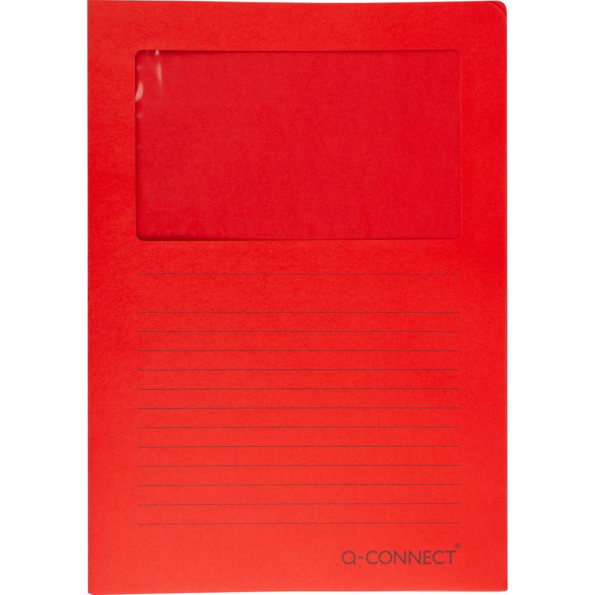 Q-CONNECT - Dossier en L avec fenêtre, 120 g/m², A4, paquet de 100, rouge