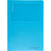 Q-CONNECT - Dossier en L avec fenêtre, 120 g/m², A4, paquet de 100, bleu