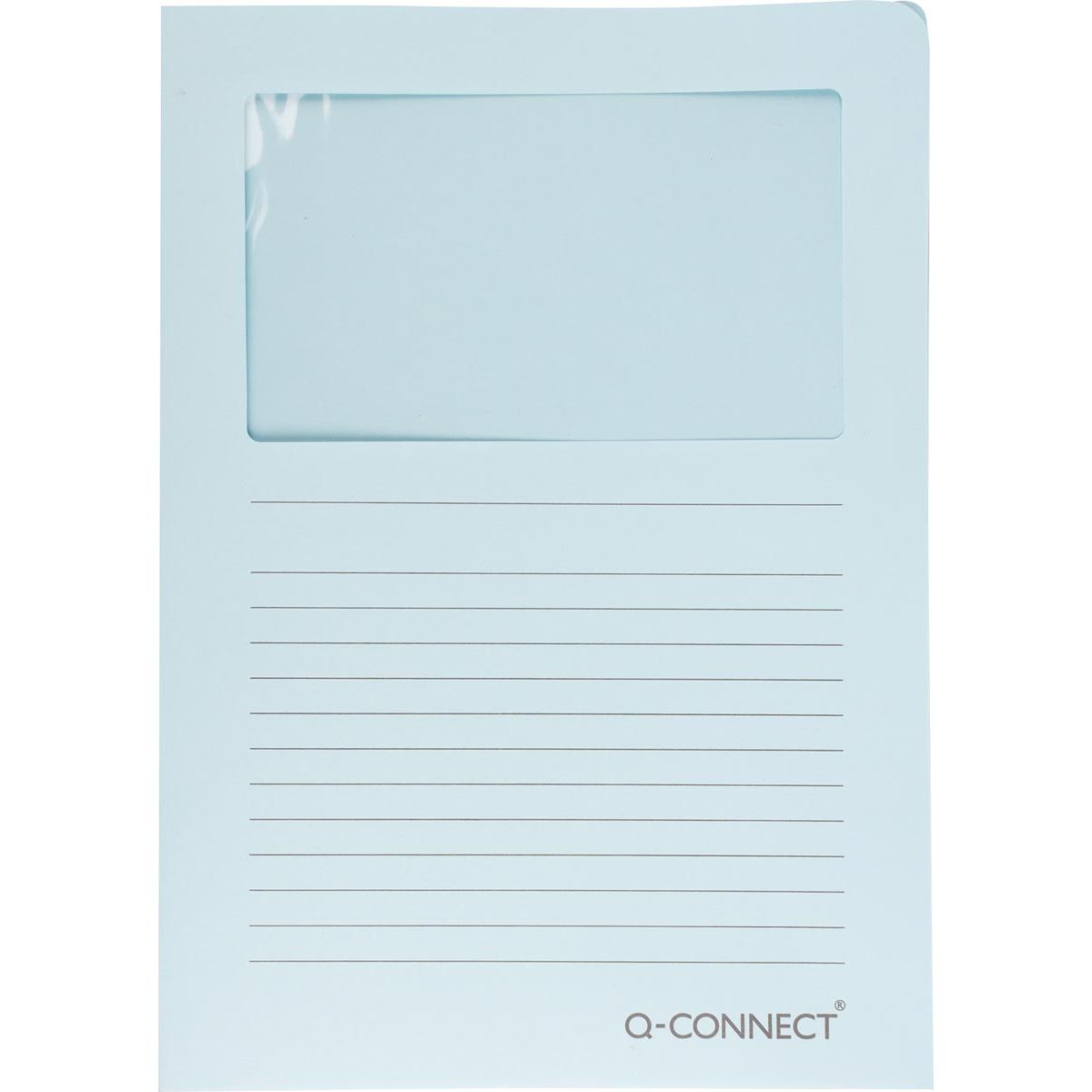 Q-CONNECT - Dossier en L avec fenêtre, 120 g/m², A4, paquet de 100, bleu clair