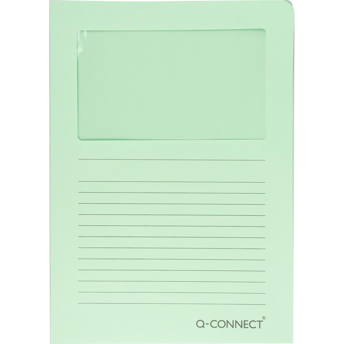 Q-CONNECT -   L-map met venster, 120 g/m², A4, pak van 100 stuks, lichtgroen