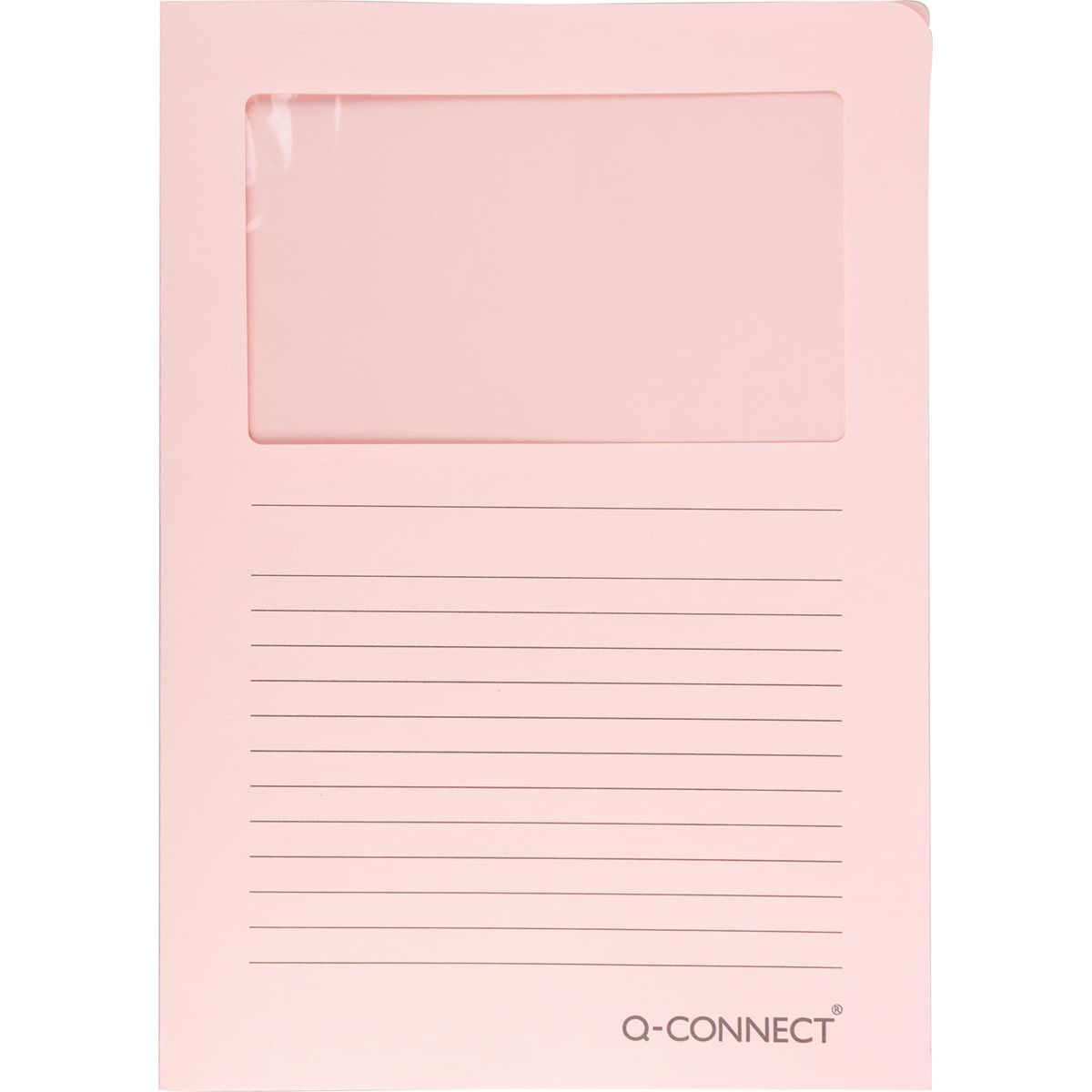 Q-CONNECT - L-Ordner mit Fenster, 120 g/m², A4, 100er Pack, hellrosa