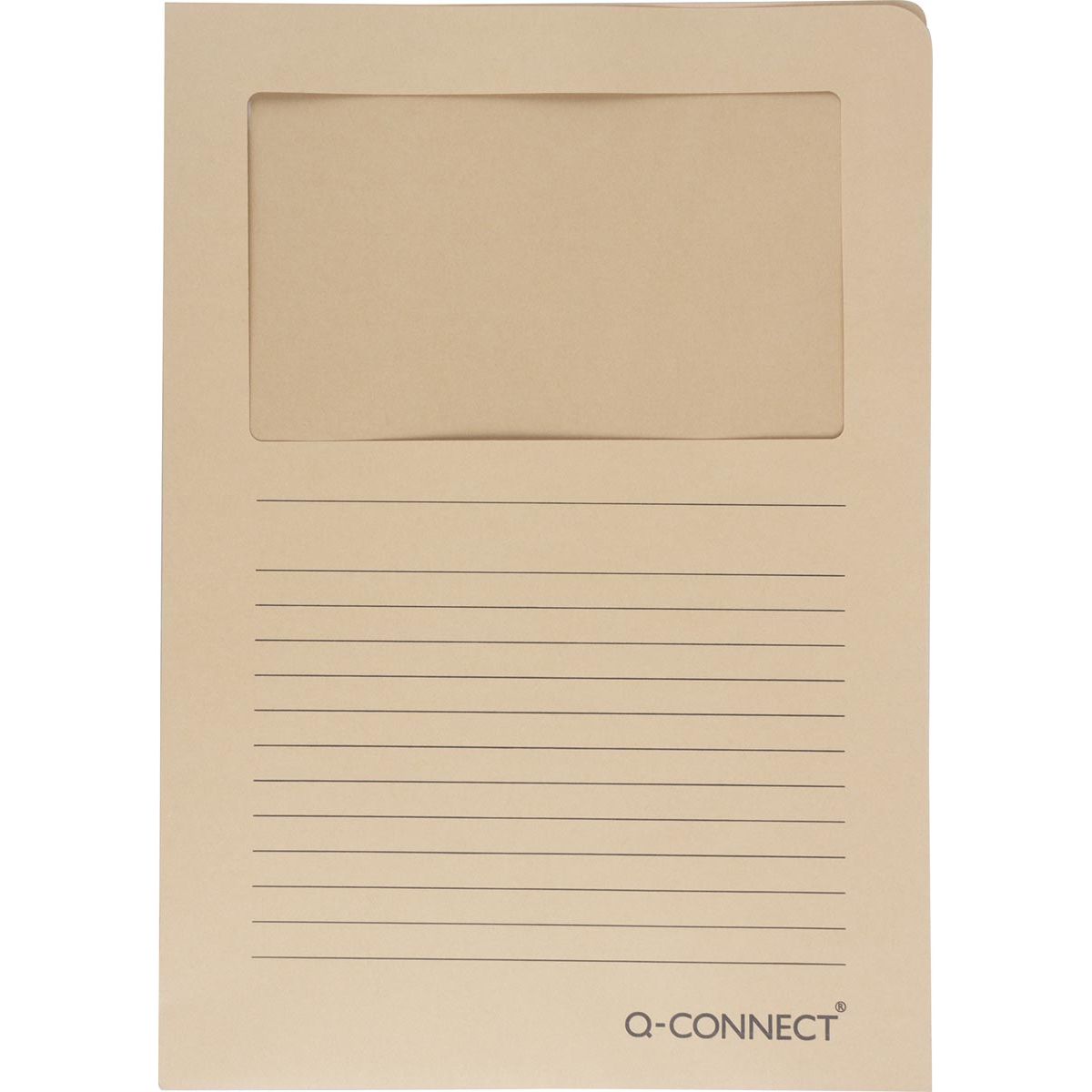 Q-CONNECT - L-Ordner mit Fenster, 120 g/m², A4, 100er-Pack, Kraftpapier