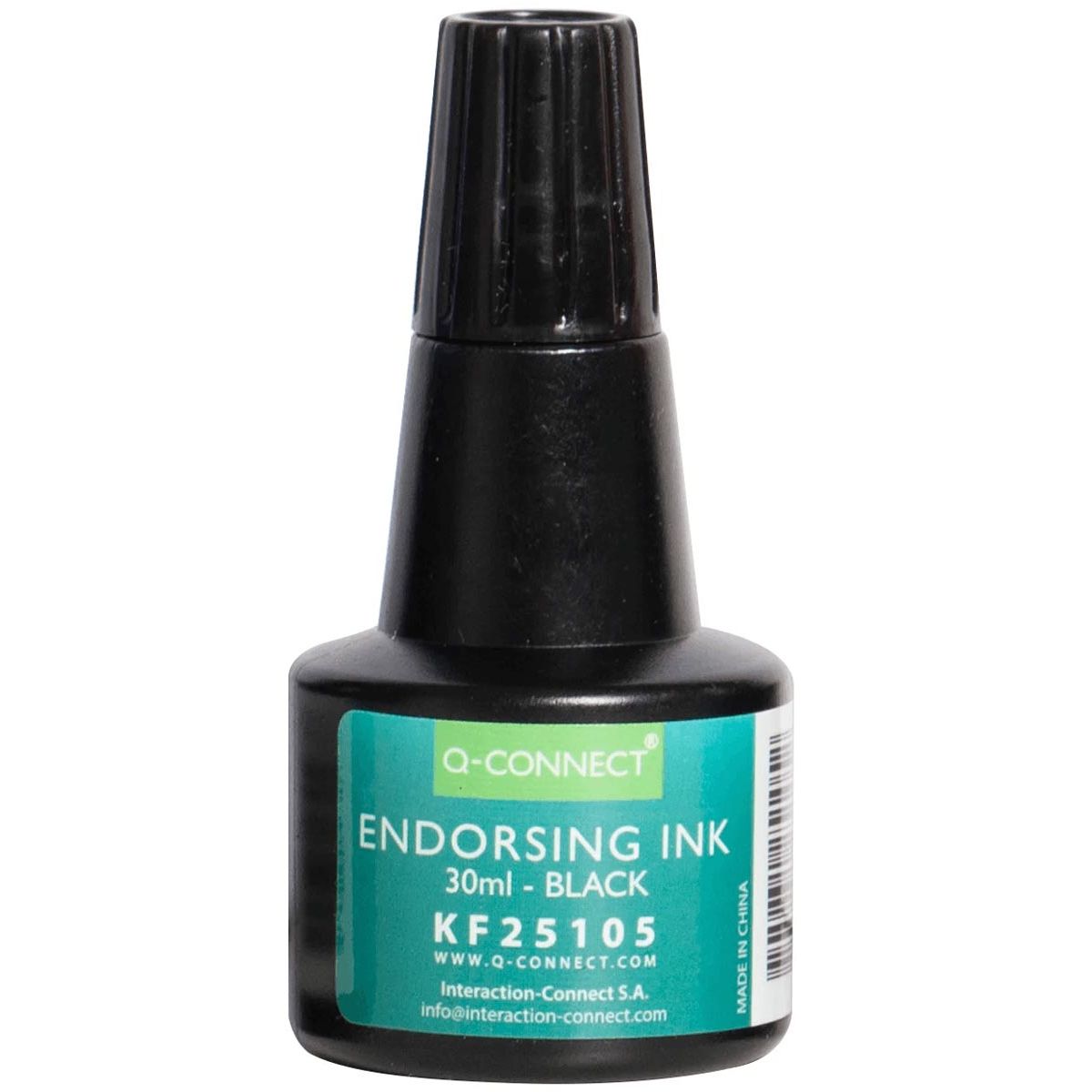 Q-CONNECT - encre pour tampon, flacon de 28 ml, noir